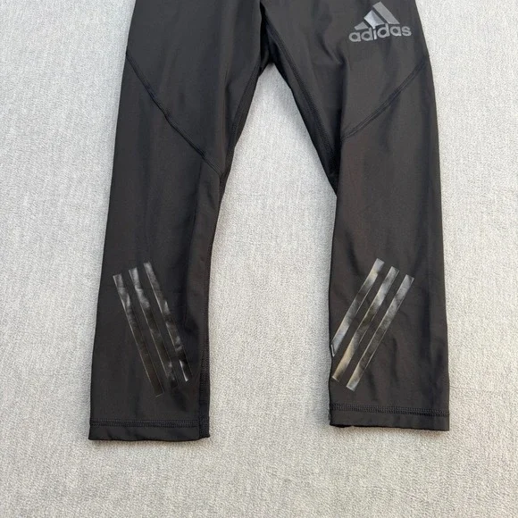 Adidas Leggings Women Medium Black Alphaskin Climalite Crop 22" Athletic Gym Run - Picture 3 of 11